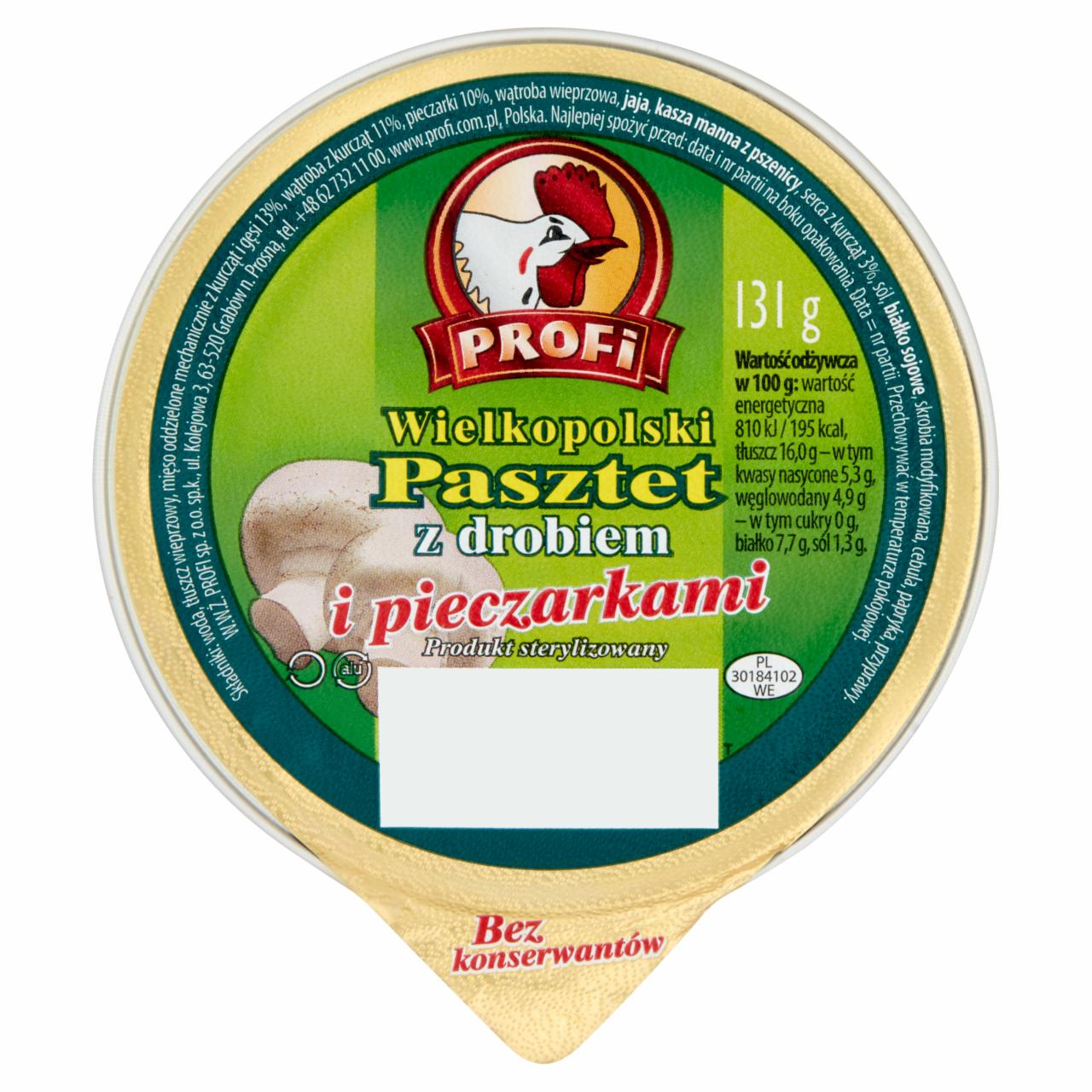 Zdjęcia - Profi Pasztet z pieczarkami 131 g