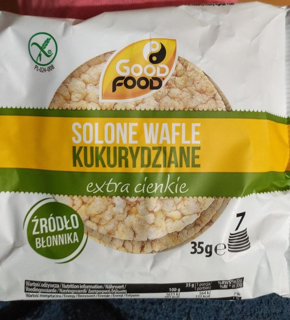 Zdjęcia - Good Food Extra cienkie wafle kukurydziane z solą morską 105 g (21 sztuk)