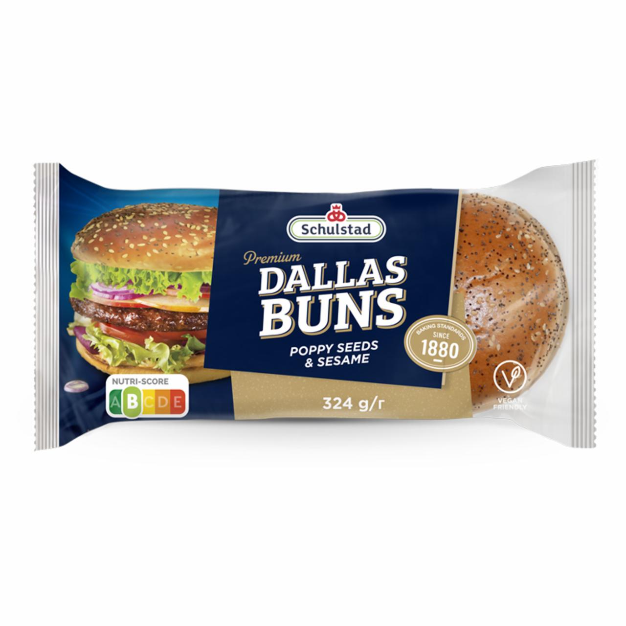 Zdjęcia - Schulstad Premium Dallas Bułki pszenne do hamburgerów z makiem i sezamem 324 g (4 x 81 g)