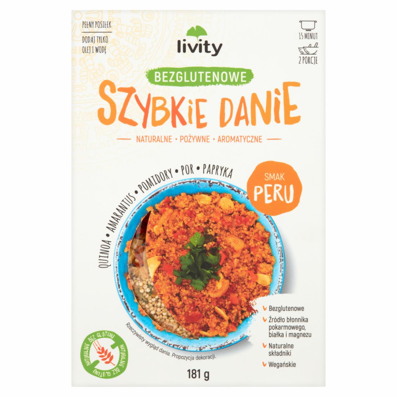 Zdjęcia - Livity Szybkie danie bezglutenowe smak Peru 181 g