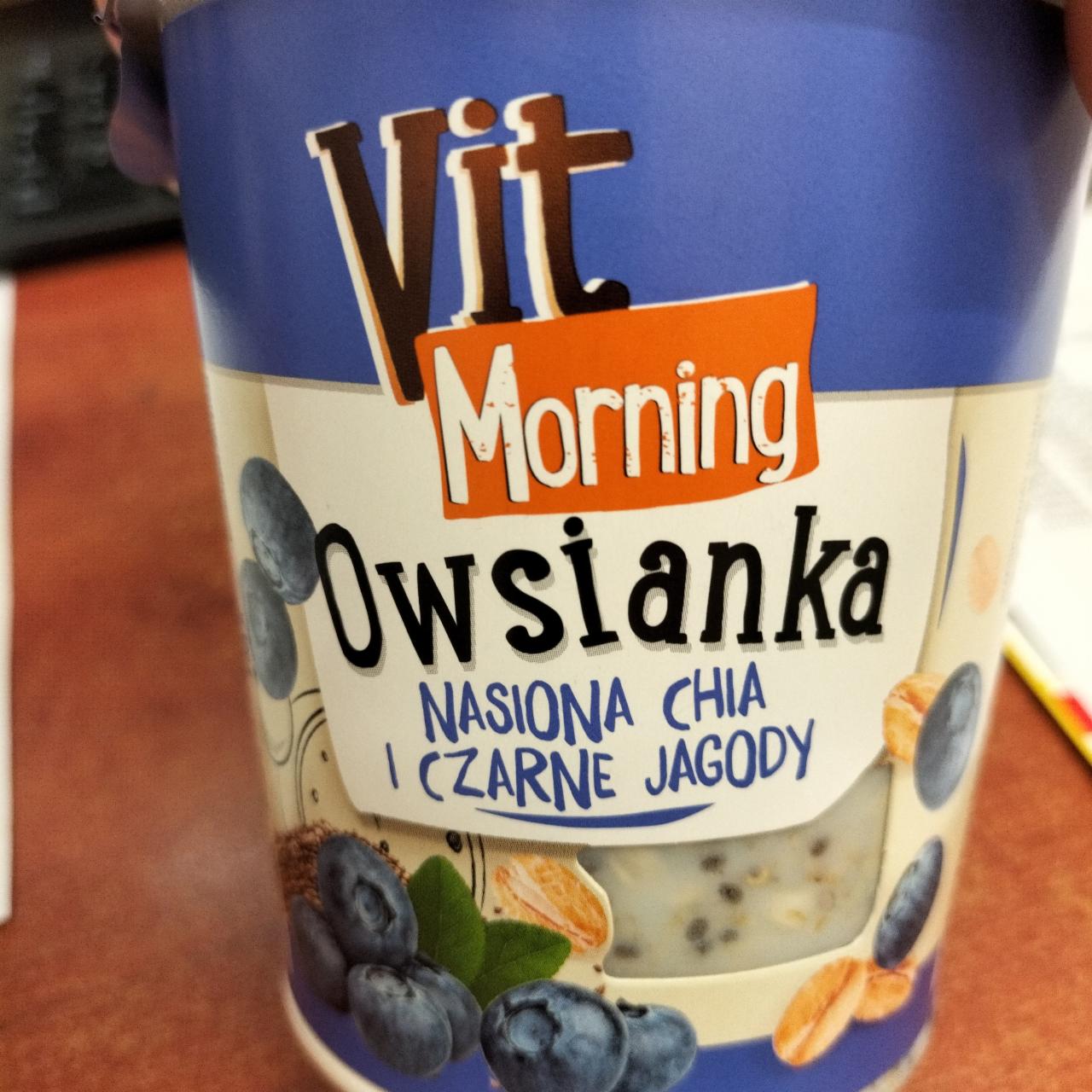 Zdjęcia - Owsianka nasiona chia i czarne jagody Vit morning