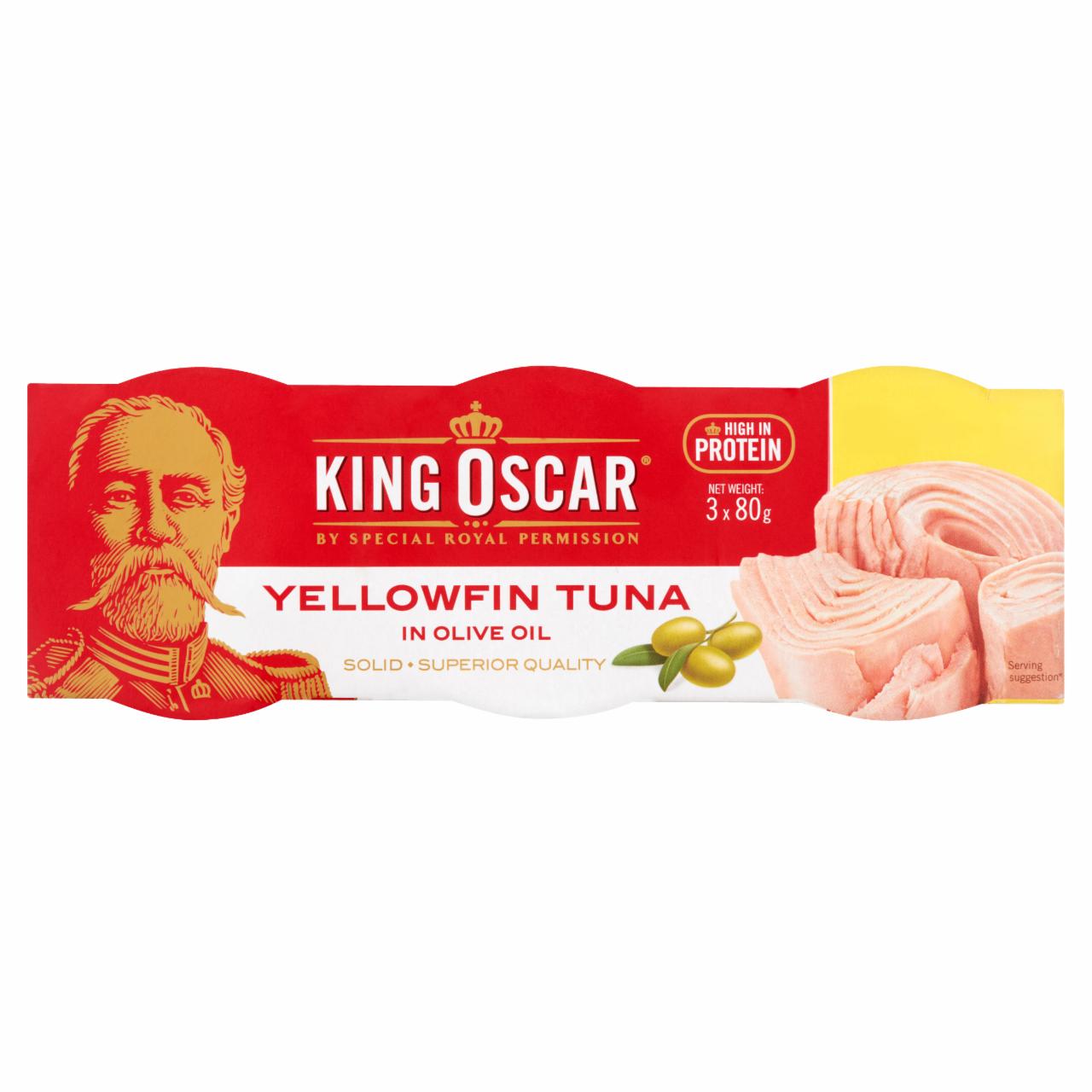 Zdjęcia - King Oscar Tuńczyk żółtopłetwy w oliwie z oliwek 3 x 80 g