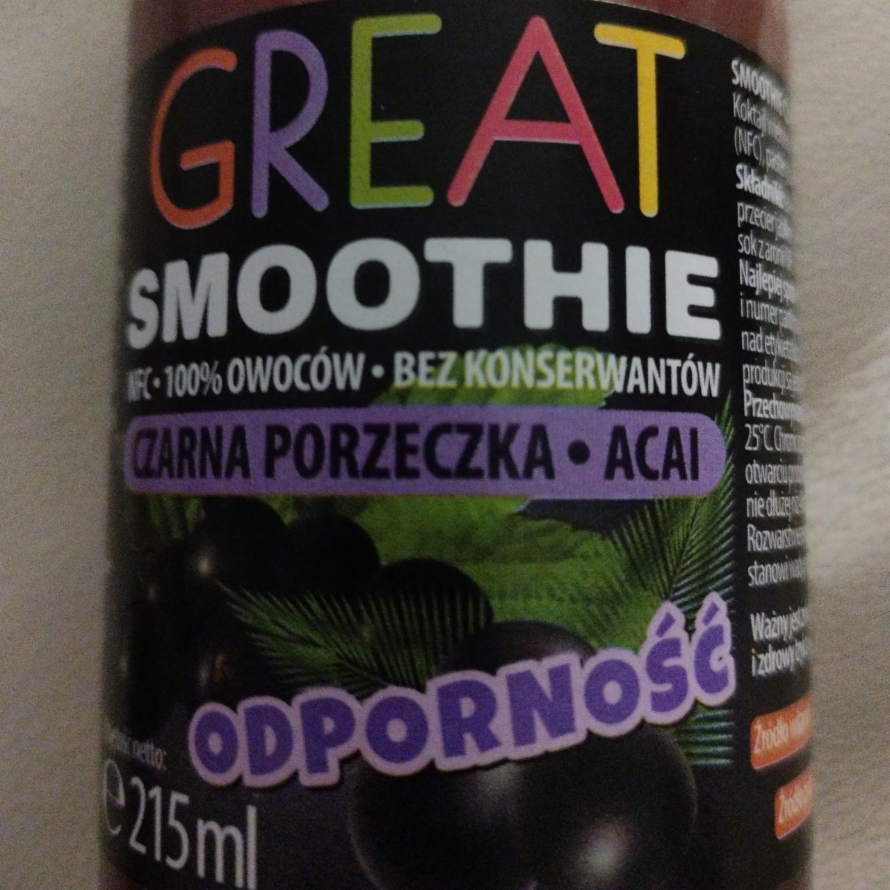 Zdjęcia - Smoothie czarna porzeczka acai odporność Great