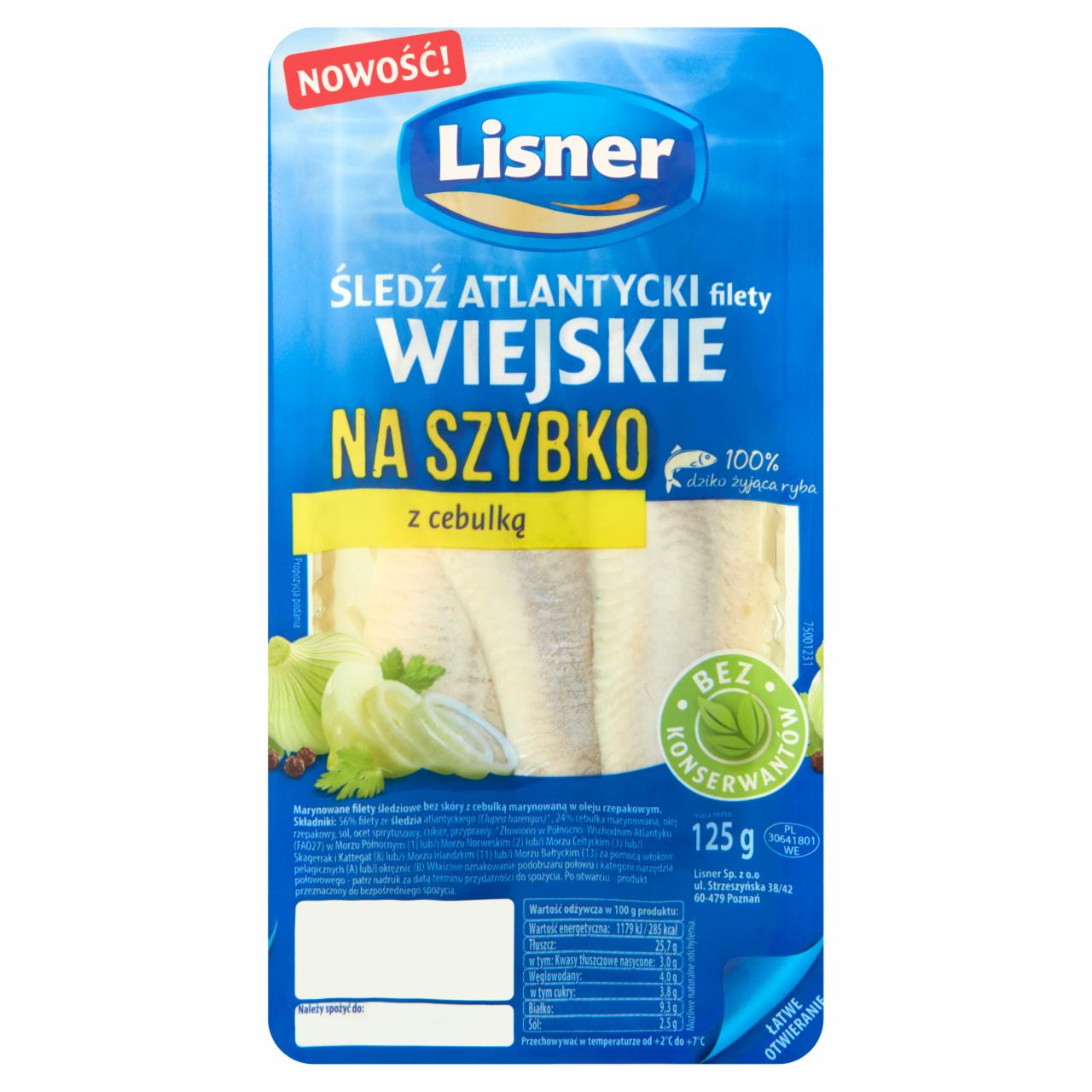 Zdjęcia - Lisner Śledź atlantycki filety wiejskie na szybko z cebulką 125 g