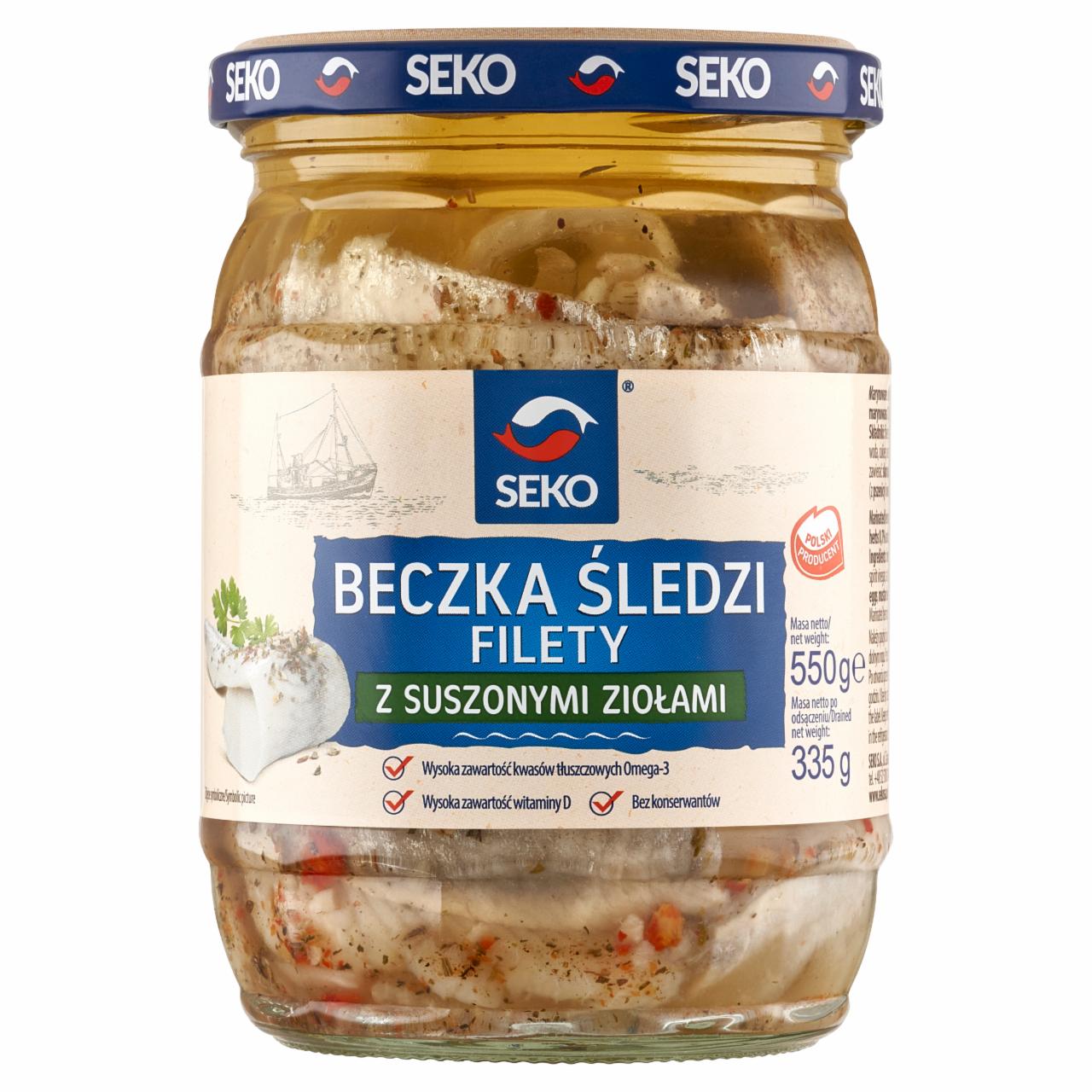 Zdjęcia - Seko Beczka śledzi Filety z suszonymi ziołami 550 g