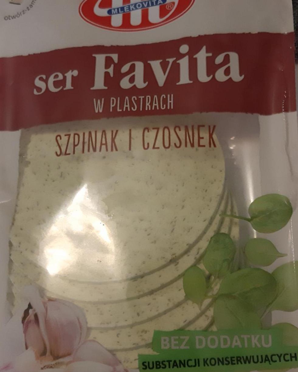 Zdjęcia - ser Favita w plastrach szpinak i czosnek