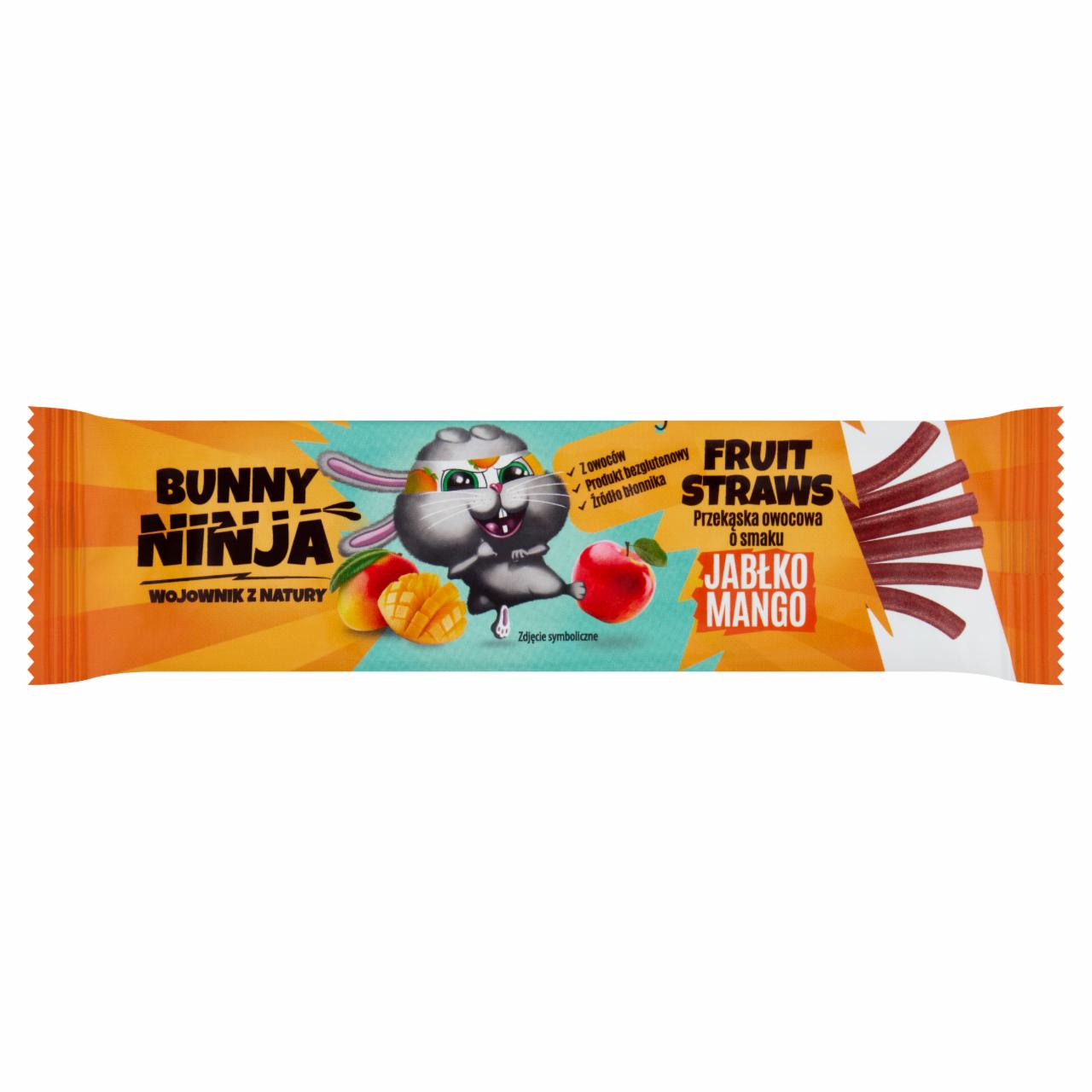 Zdjęcia - Bunny Ninja Fruit Straws Przekąska owocowa o smaku jabłko mango 16 g