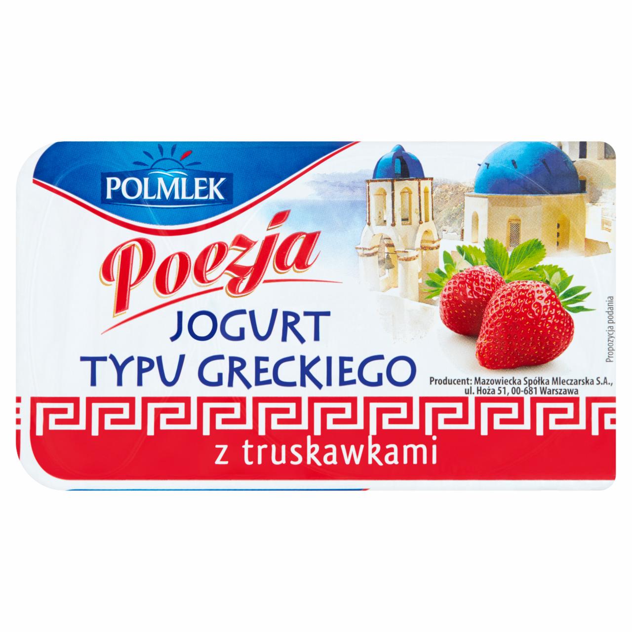 Zdjęcia - Polmlek Poezja Jogurt typu greckiego z truskawkami 150 g