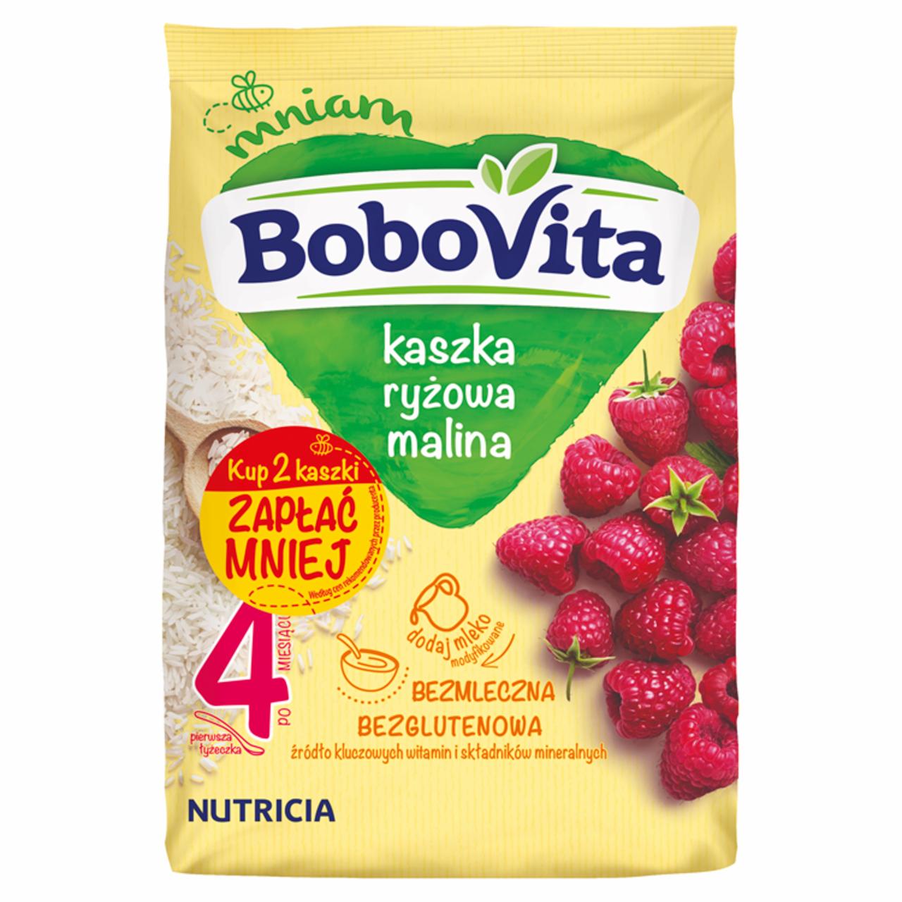 Zdjęcia - BoboVita Kaszka ryżowa malina po 4 miesiącu 360 (2 x 180 g)