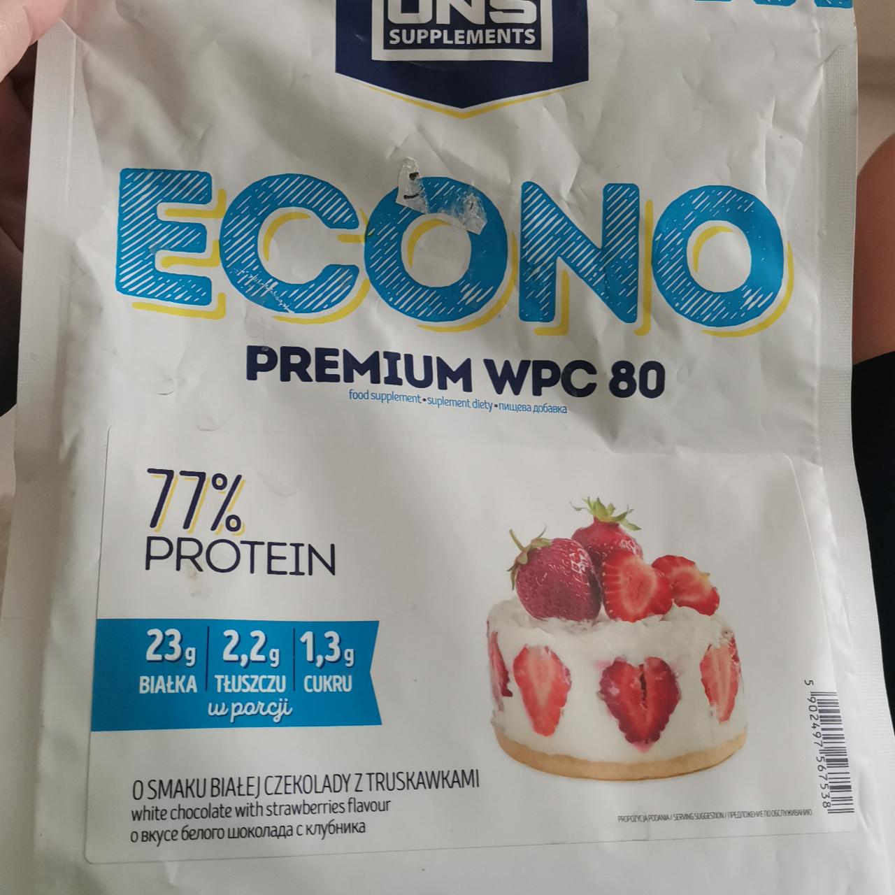 Zdjęcia - białko econo premium WPC 80 o smaku bialej czekolady z truskawkami UNS suplements