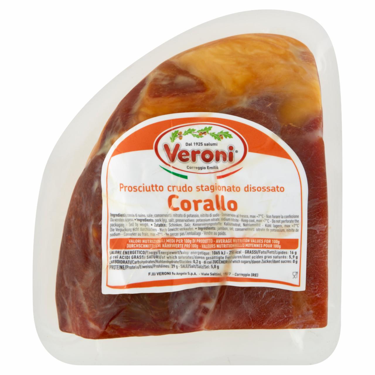 Zdjęcia - Veroni Prosciutto Stagionato Corallo Szynka wieprzowa