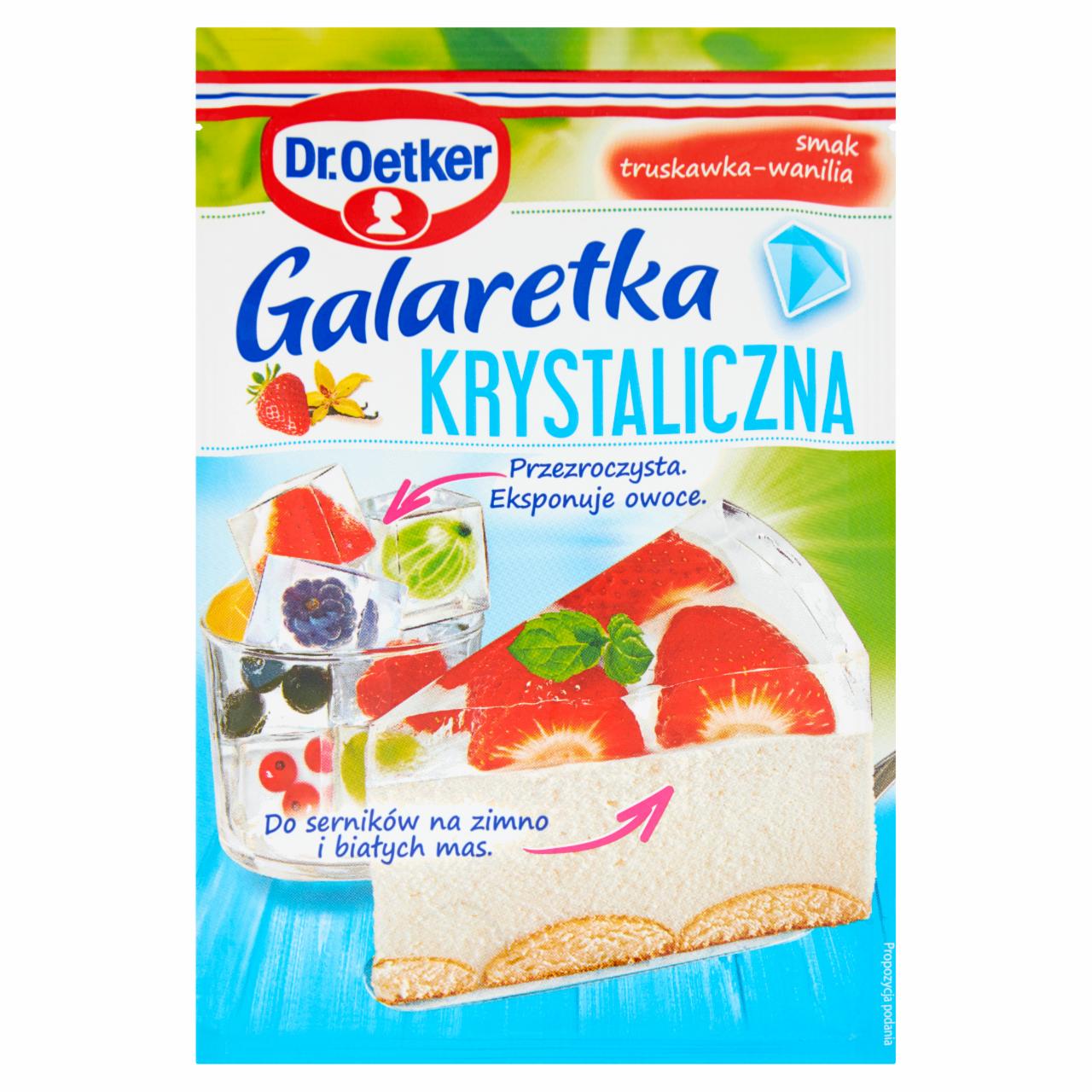 Zdjęcia - Dr. Oetker Galaretka krystaliczna smak truskawka-wanilia 77 g