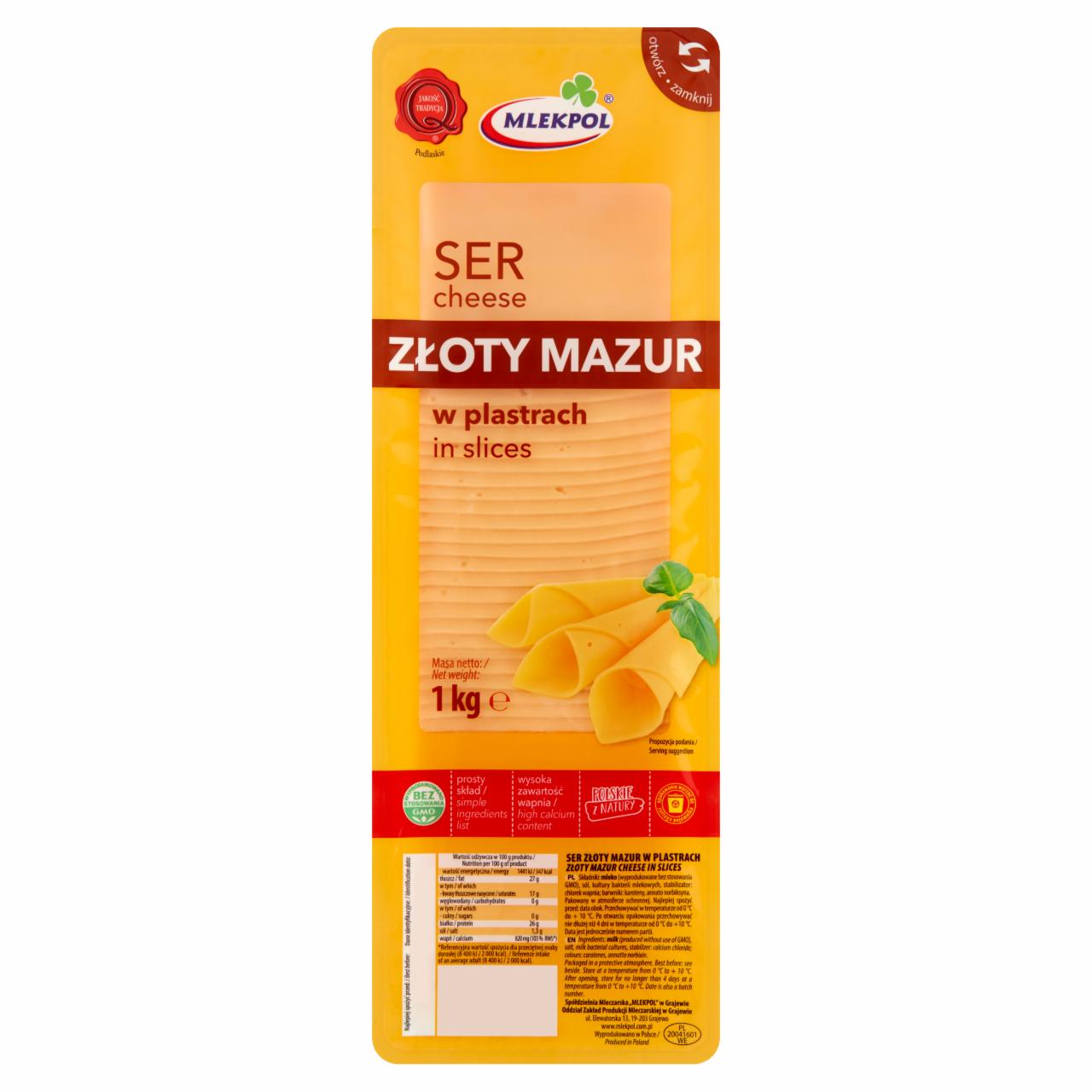 Zdjęcia - Mlekpol Ser Złoty Mazur w plastrach 1 kg