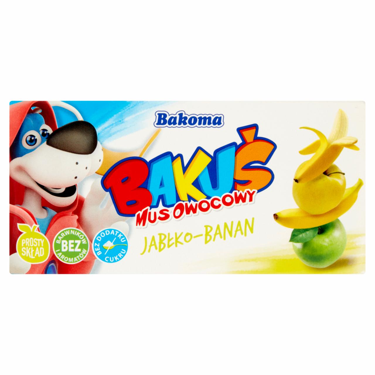 Zdjęcia - Bakoma Bakuś Mus owocowy jabłko-banan 200 g (2 sztuki)