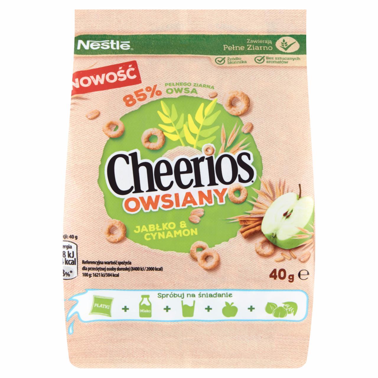 Zdjęcia - Nestlé Cheerios Owsiany Płatki śniadaniowe jabłko & cynamon 40 g