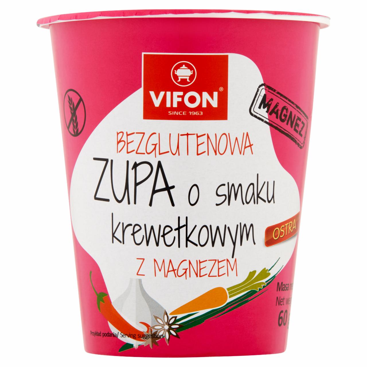 Zdjęcia - Vifon Bezglutenowa zupa o smaku krewetkowym z magnezem 60 g