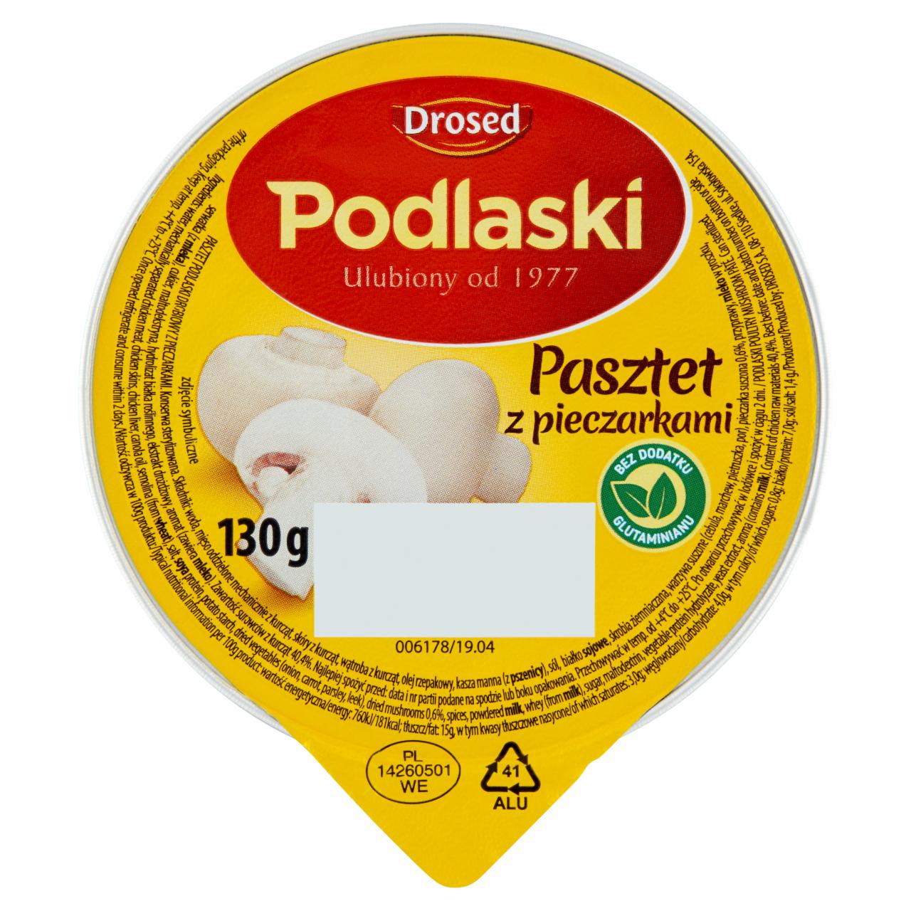 Zdjęcia - Podlaski Pasztet z pieczarkami 130 g