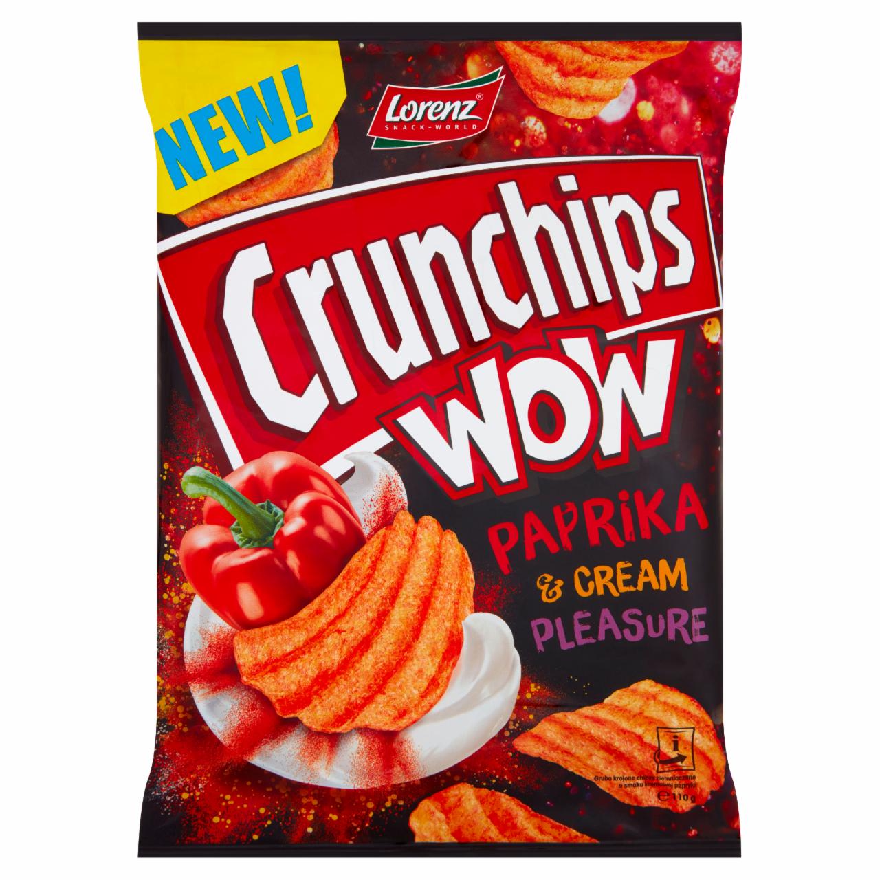 Zdjęcia - Crunchips Wow Grubo krojone chipsy ziemniaczane o smaku kremowej papryki 110 g