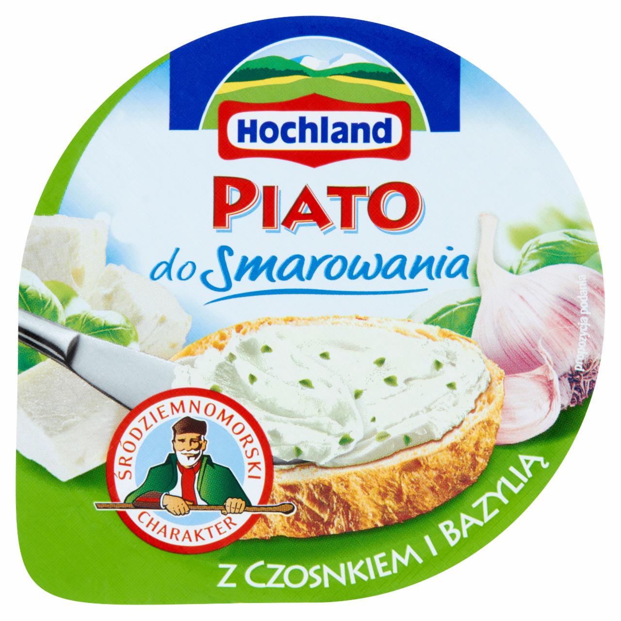 Zdjęcia - Hochland Piato do smarowania z czosnkiem i bazylią Ser typu solankowego 150 g