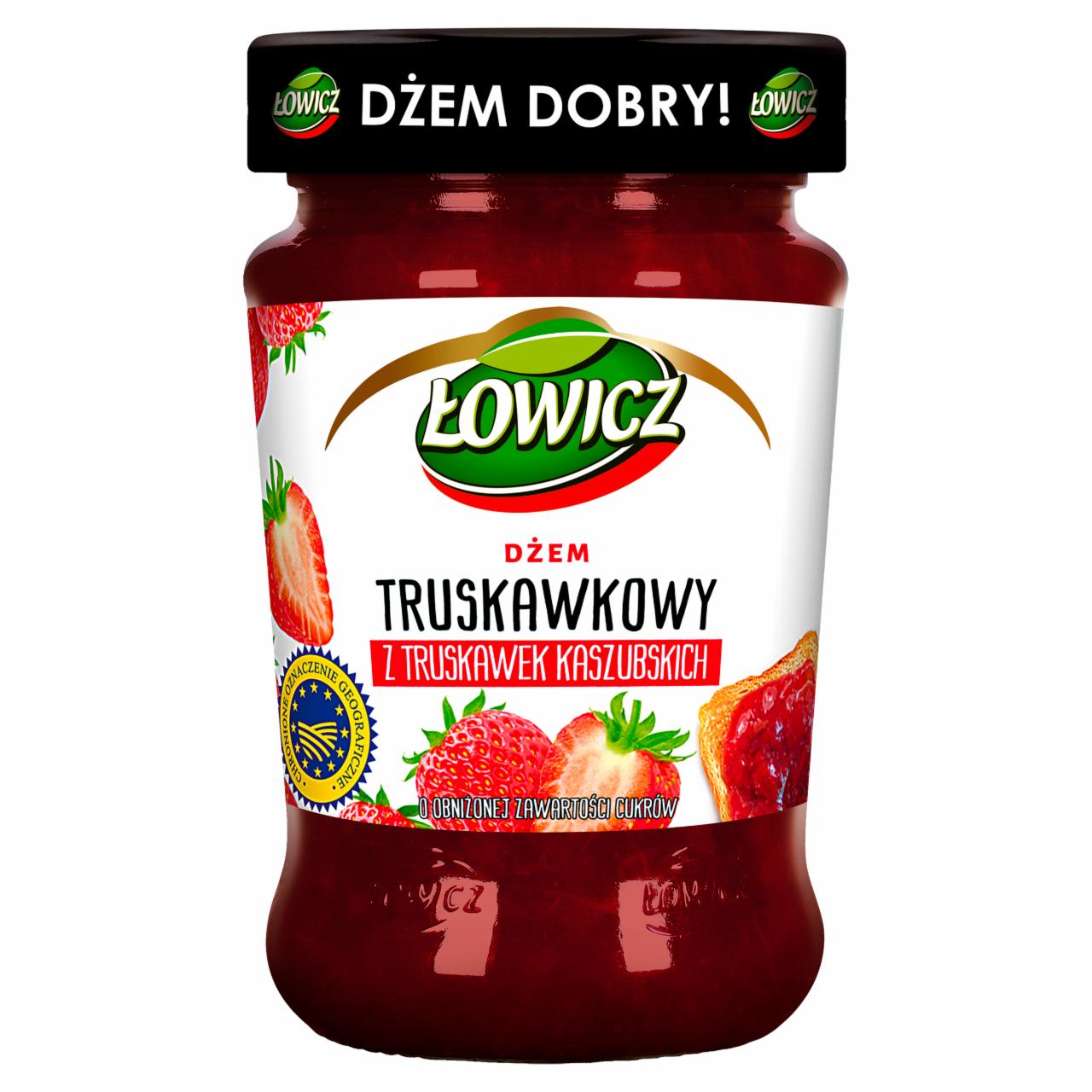 Zdjęcia - Dżem truskawka kaszubska o obniżonej zawartości cukrów 280 g Łowicz