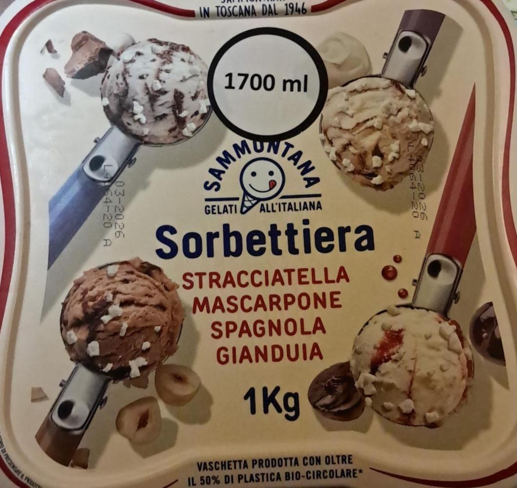 Zdjęcia - Sorbettiera stracciatella mascarpone spagnola gianduia Sammontana