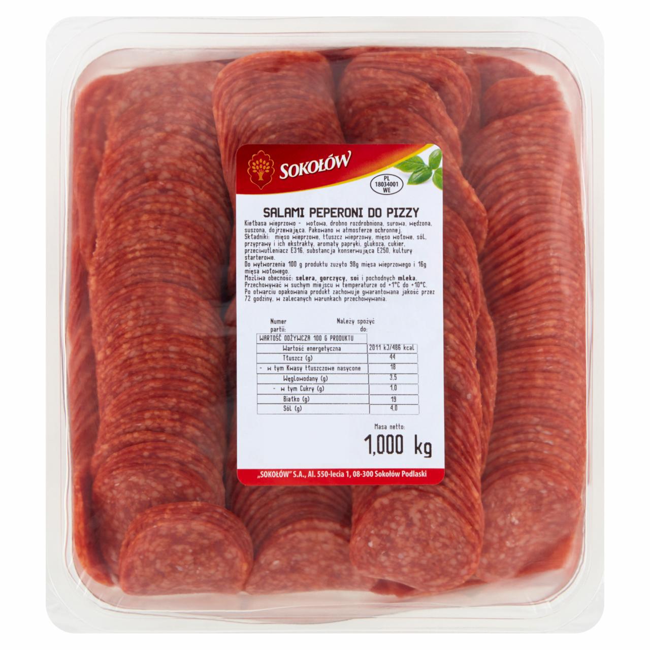 Zdjęcia - Sokołów Salami pepperoni do pizzy 1,000 kg