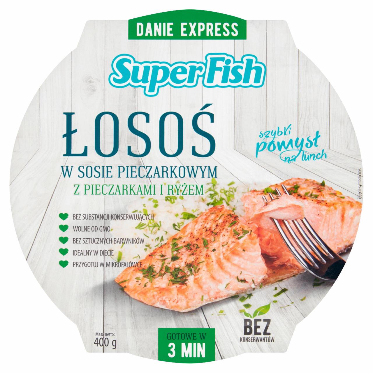 Zdjęcia - SuperFish Łosoś w sosie pieczarkowym z pieczarkami i ryżem 400 g