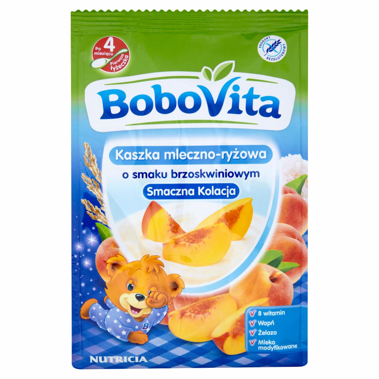 Zdjęcia - BoboVita Smaczna Kolacja Kaszka mleczno-ryżowa o smaku brzoskwiniowym po 4 miesiącu 230 g