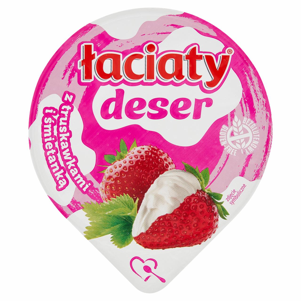 Zdjęcia - Łaciaty Deser z truskawkami i śmietanką 170 g