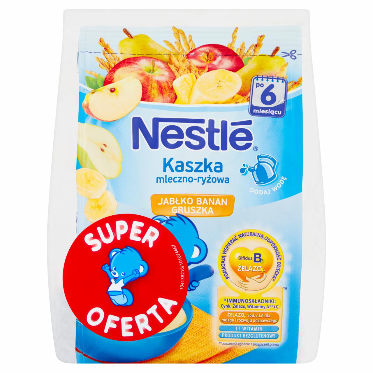 Zdjęcia - Nestlé Kaszka mleczno-ryżowa jabłko banan gruszka po 6 miesiącu 460 g (2 x 230 g)