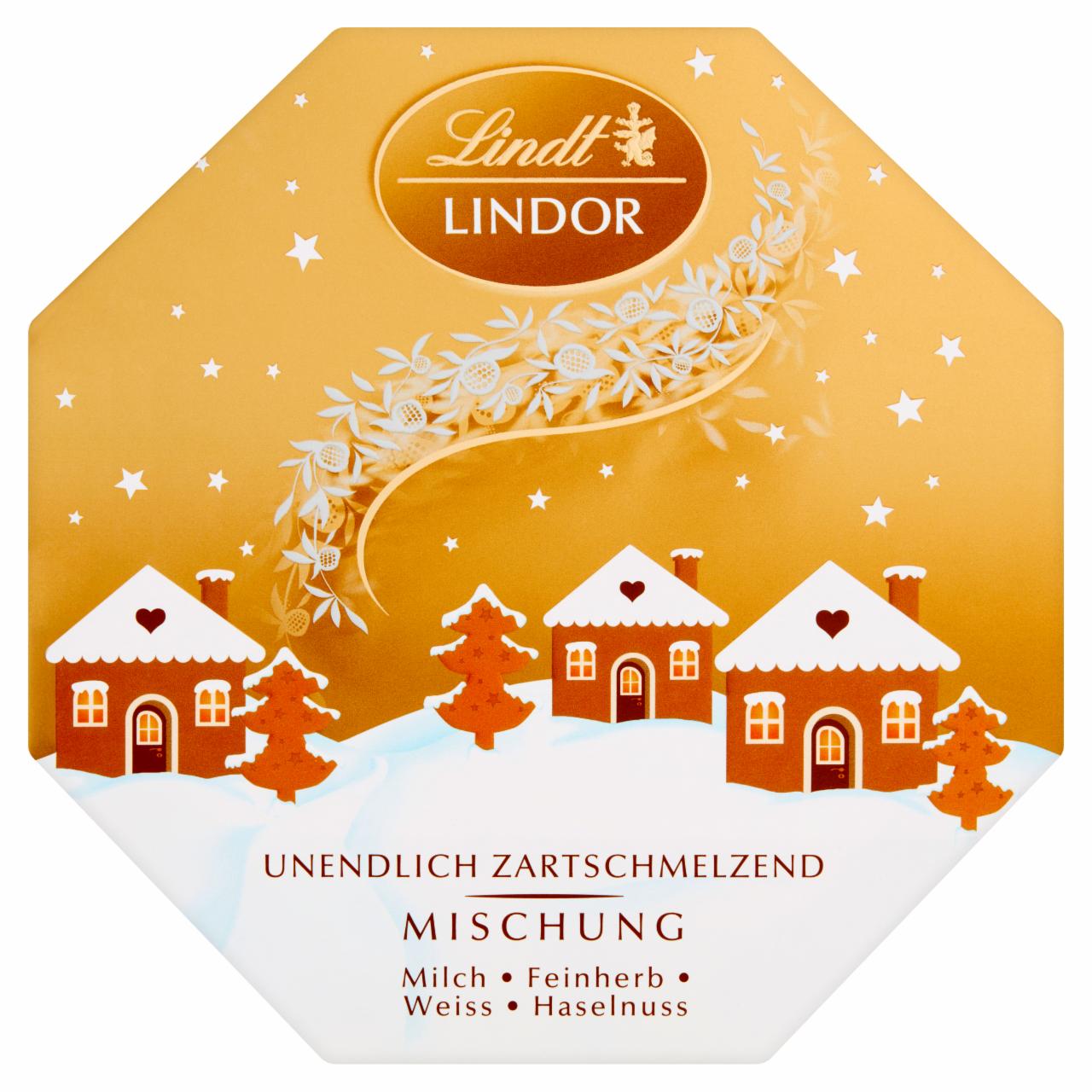 Zdjęcia - Lindt Lindor Pralinki z czekolady mlecznej deserowej i białej z nadzieniem 150 g