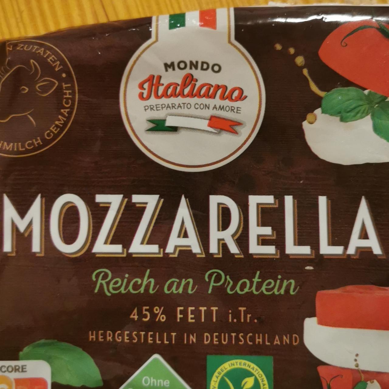 Zdjęcia - Mozzarella 45% fett Mondo Italiano