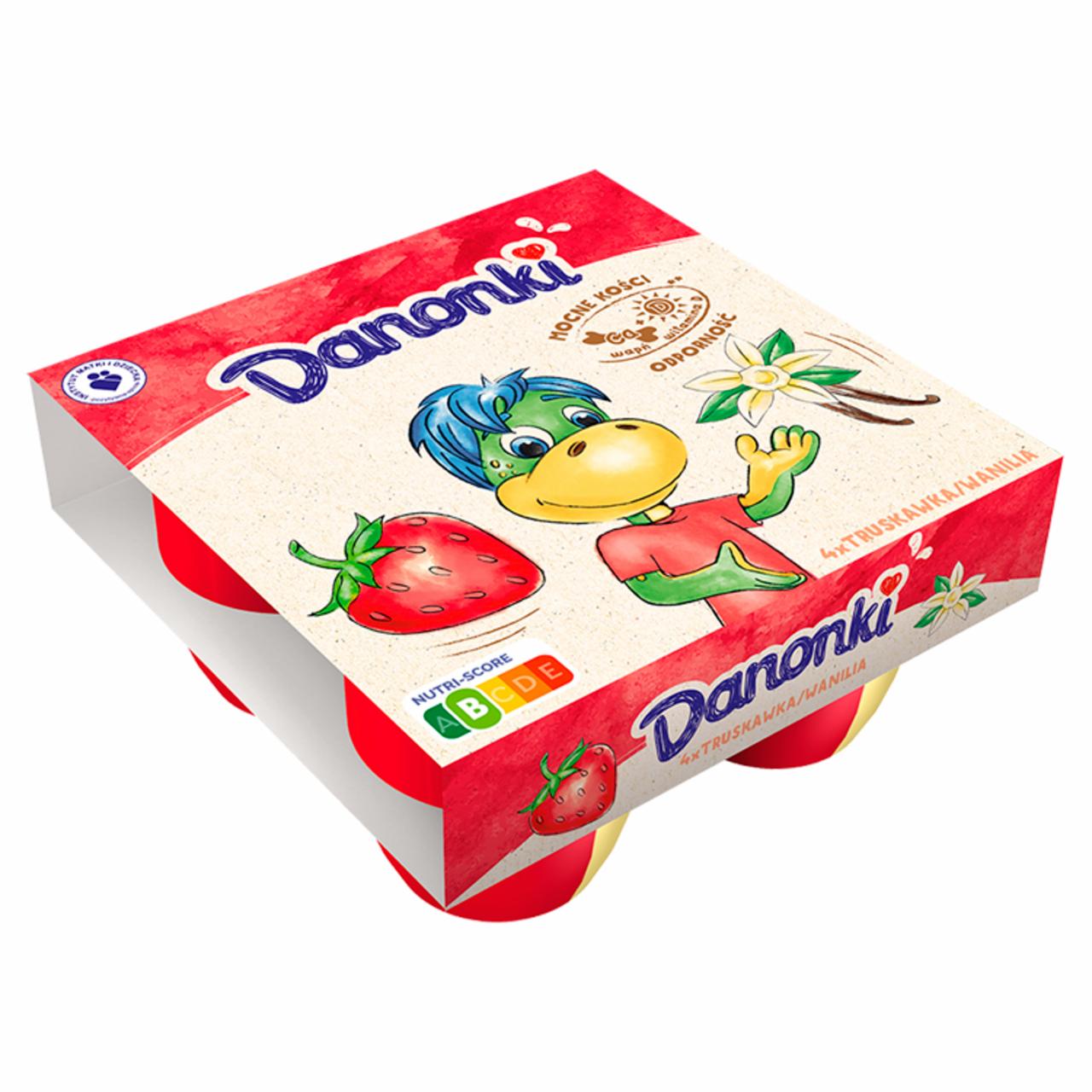 Zdjęcia - Danone Danonki Pół na Pół Serek truskawka wanilia 360 g (4 x 90 g)