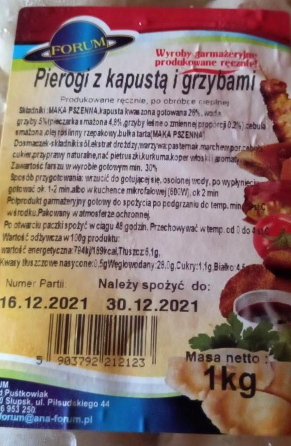 Zdjęcia - pierogi z kapustą i grzybami Forum