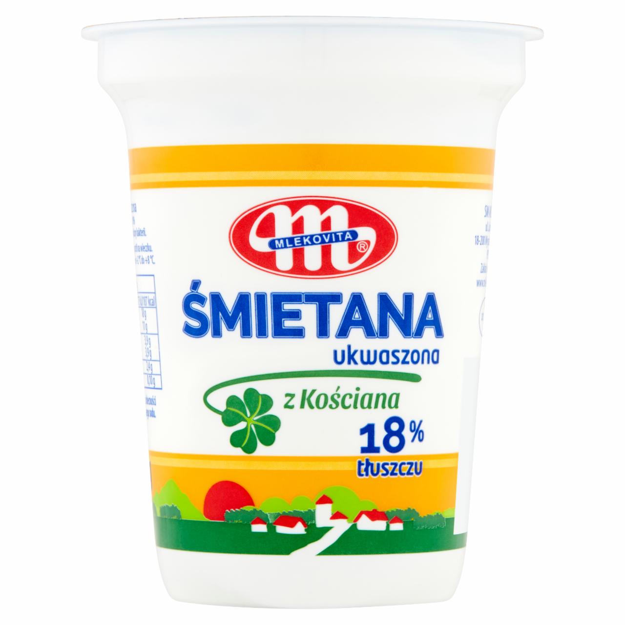 Zdjęcia - Mlekovita Śmietana ukwaszona z Kościana 18% 350 g