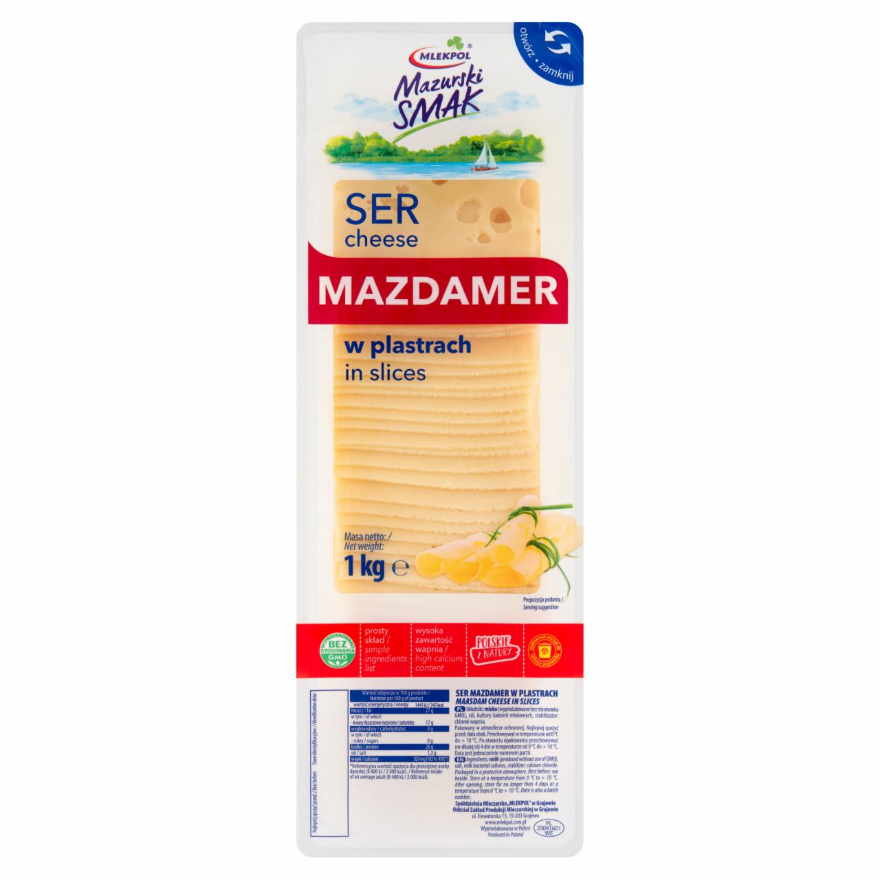 Zdjęcia - Mlekpol Mazurski Smak Ser Mazdamer w plastrach 1 kg