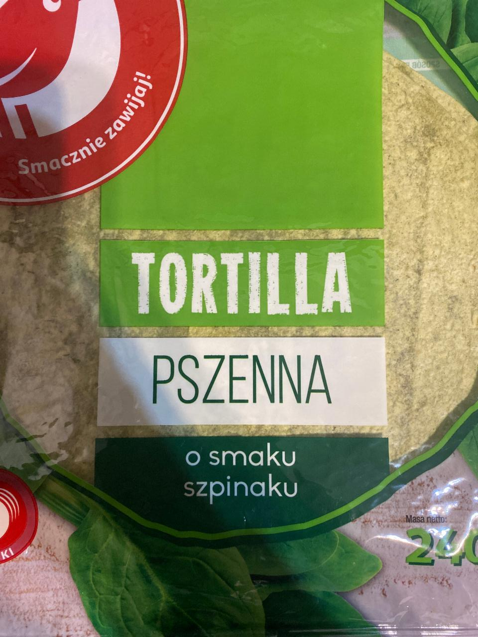 Zdjęcia - Tortilla Pszenna o smaku szpinaku Auchan