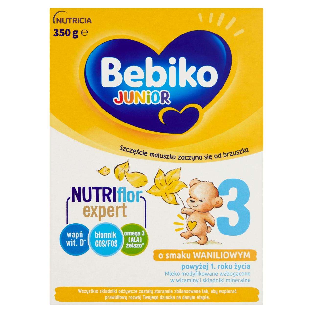 Zdjęcia - Bebiko Junior 3 Mleko modyfikowane dla dzieci powyżej 1. roku życia o smaku waniliowym 350 g