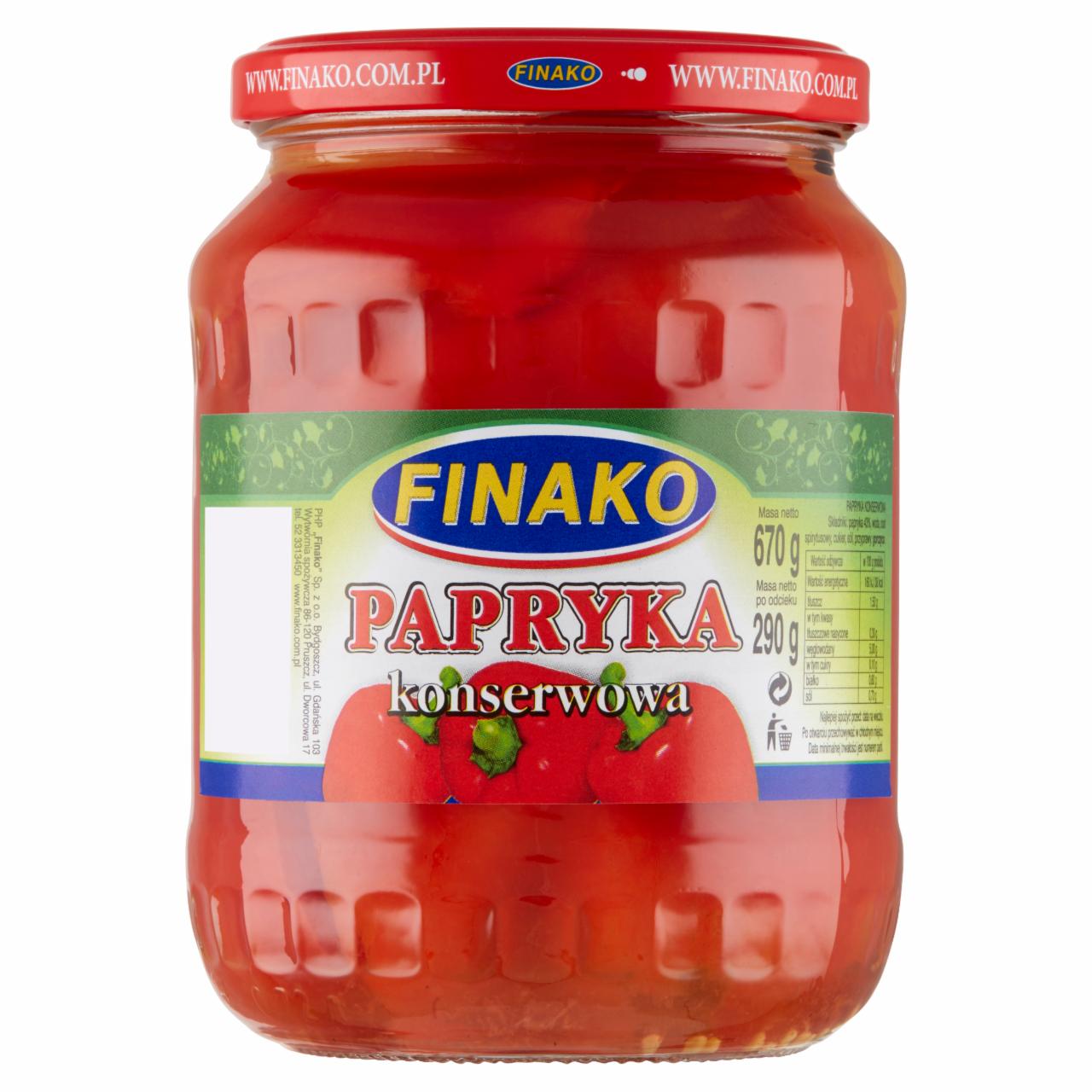 Zdjęcia - Finako Papryka konserwowa 670 g