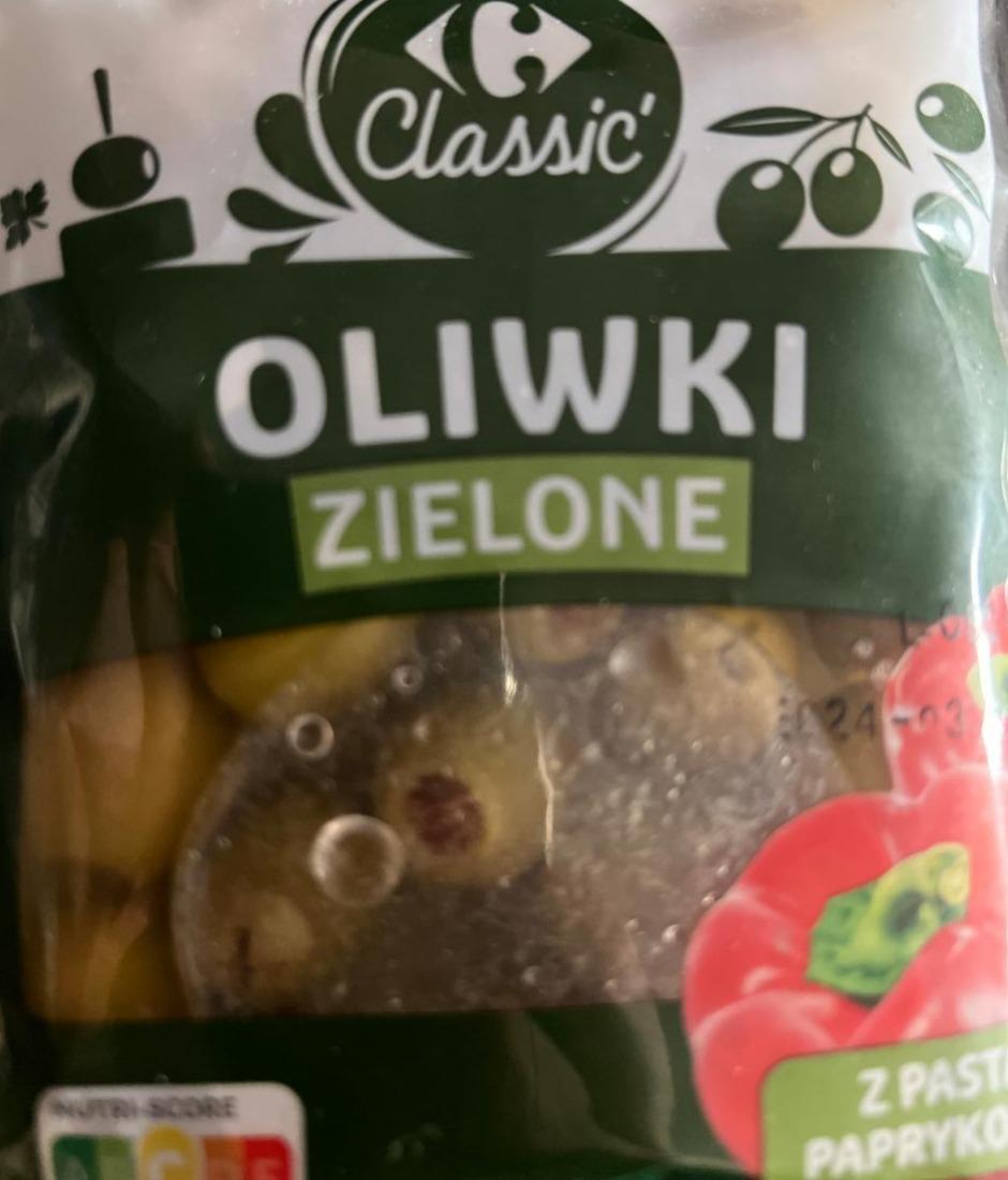 Zdjęcia - Oliwki zielone nadziewane pastą paprykową Carrefour