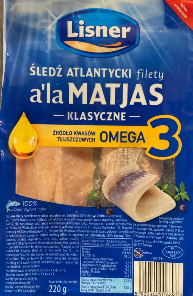 Zdjęcia - śledz atlantycki filety ala matjas Lisner