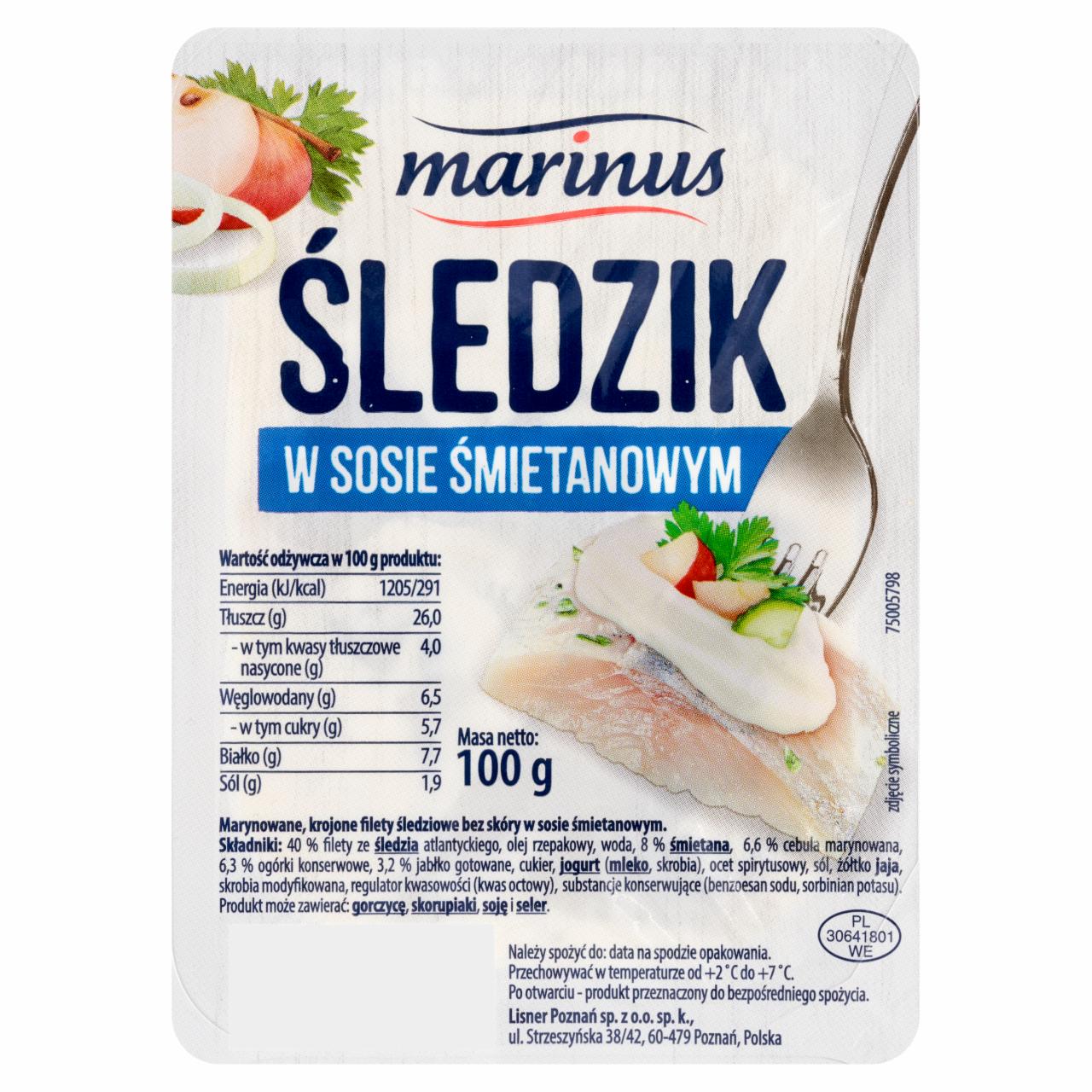 Zdjęcia - Marinus Śledzik w sosie śmietanowym 100 g