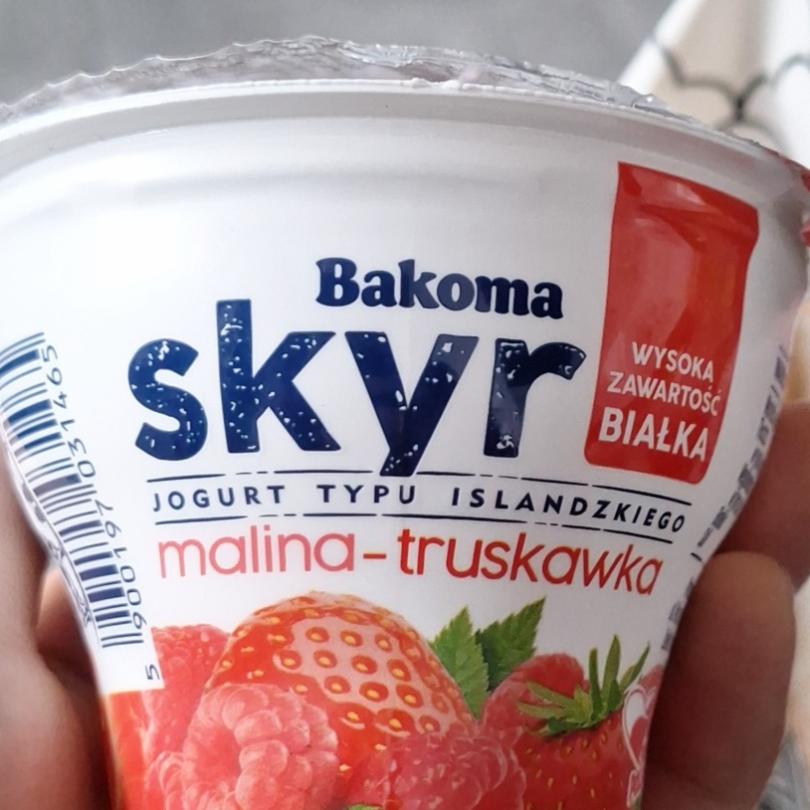 Zdjęcia - Skyr Jogurt typu islandzkiego malina-truskawka Bakoma