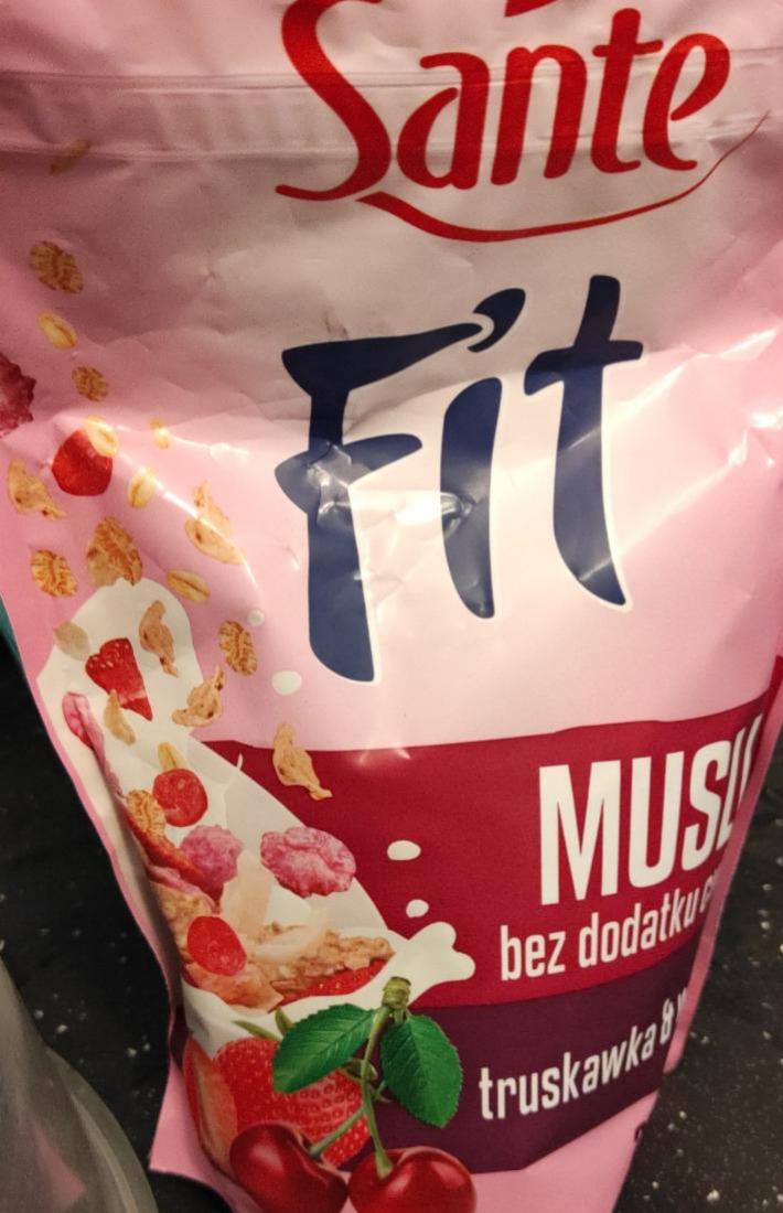 Zdjęcia - Fit musli bez dodatku cukru truskawka i wiśnia Sante