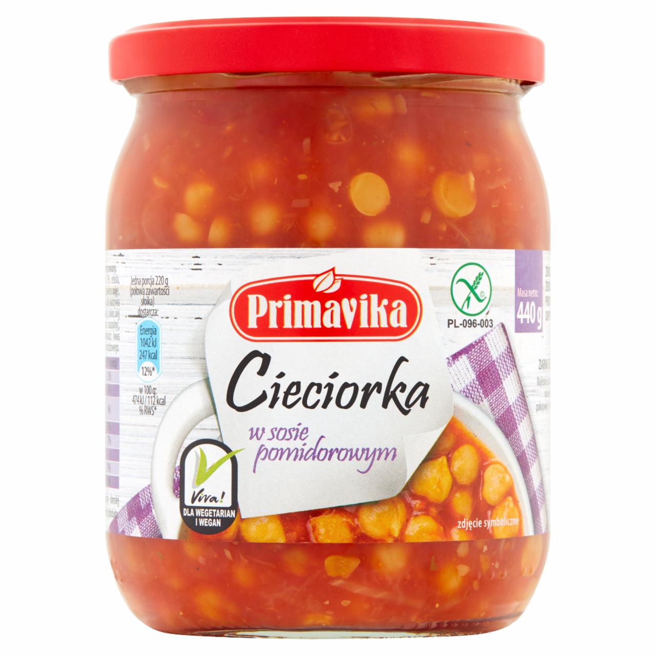 Zdjęcia - Primavika Cieciorka w sosie pomidorowym 440 g