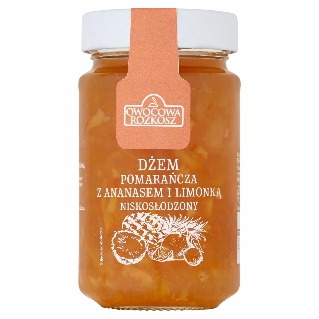 Zdjęcia - Owocowa Rozkosz Dżem pomarańcza z ananasem i limonką niskosłodzony 250 g