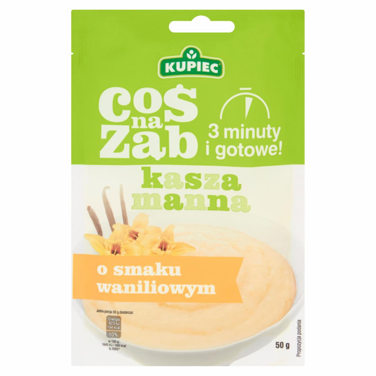 Zdjęcia - Kupiec Coś na ząb Kasza manna o smaku waniliowym 50 g