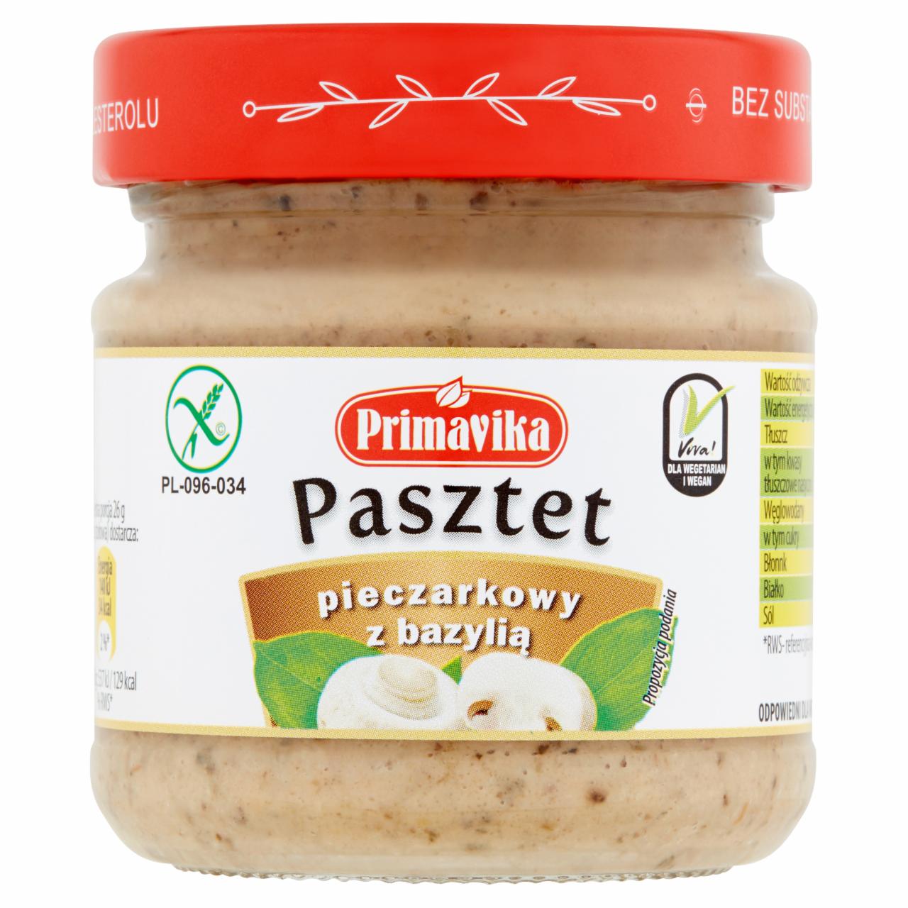 Zdjęcia - Primavika Pasztet pieczarkowy z bazylią 160 g