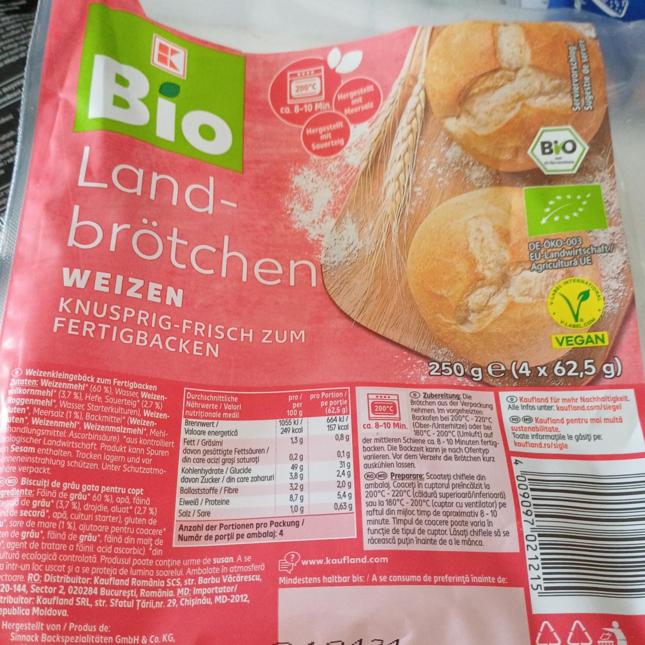 Zdjęcia - Land-Brötchen Weizen Kaufland Bio