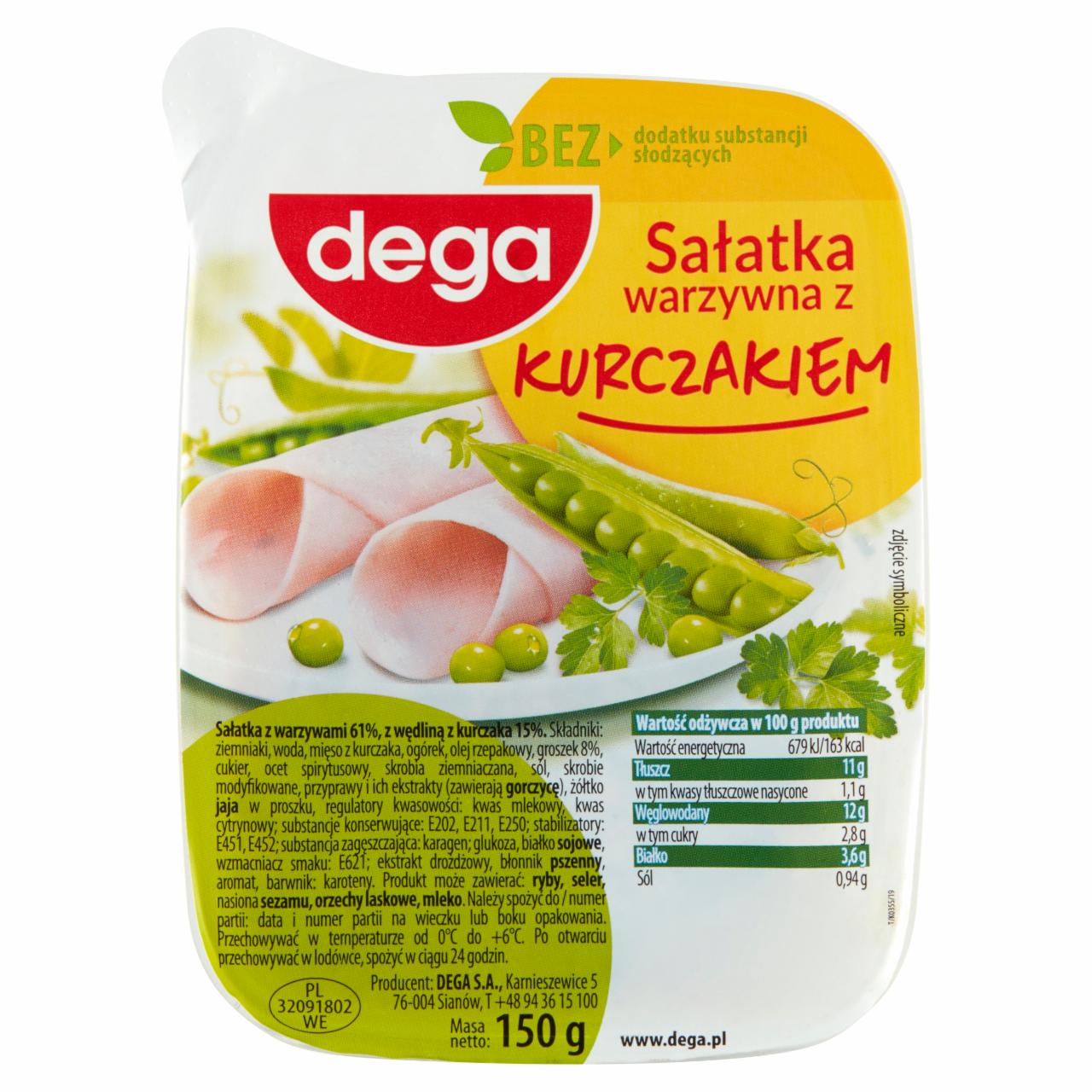 Zdjęcia - Dega Sałatka warzywna z kurczakiem 150 g